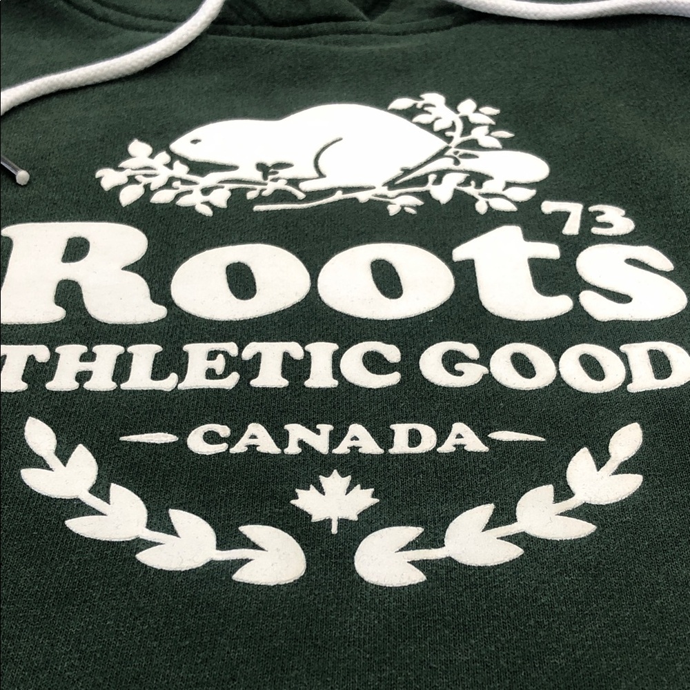 🦫 Roots Forest Green Sweatshirt Hoodie – Size Small – Beaver Logo - Picture 8 of 12